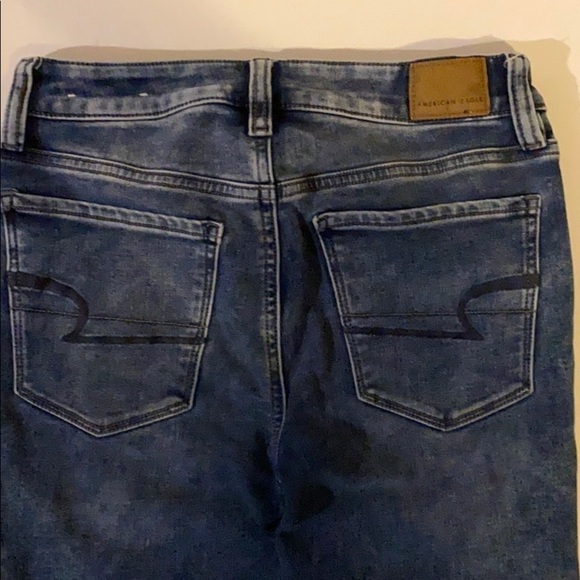 American Eagle ripped Hi-rise dark denim Jeggings size 2 - Picture 7 of 10